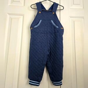 Blue Quilted Toddler Overalls
